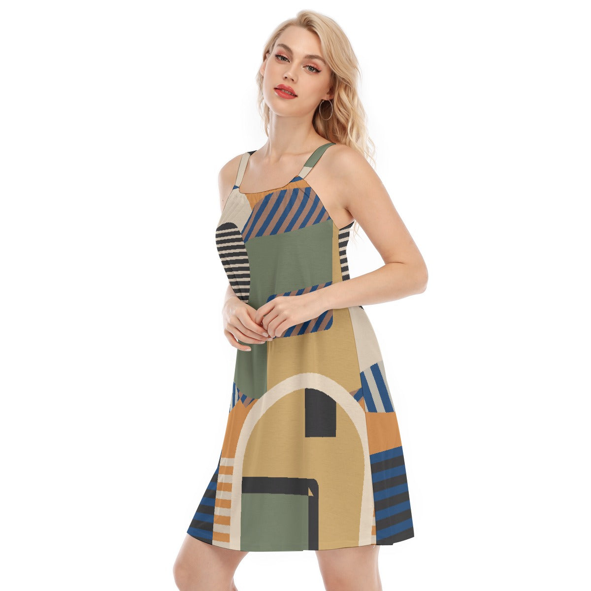 All-Over Print Women's O-neck Cami Dress