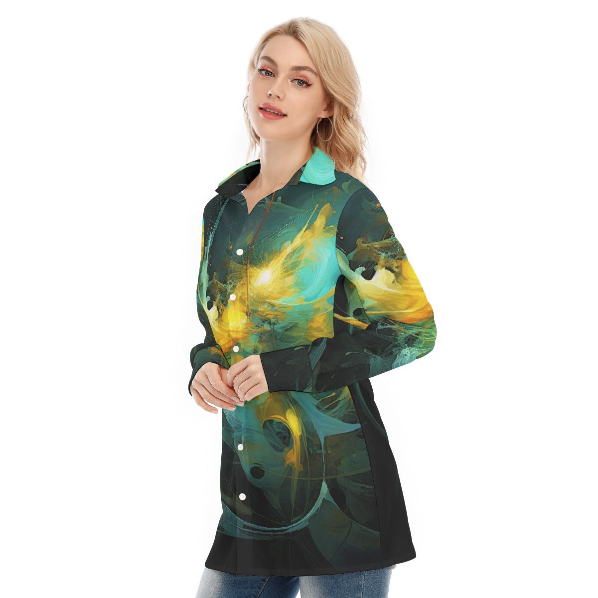 All-Over Print Women's Long Shirt