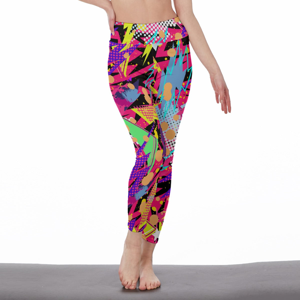 All-Over Print Women's High Waist Leggings | Side Stitch Closure