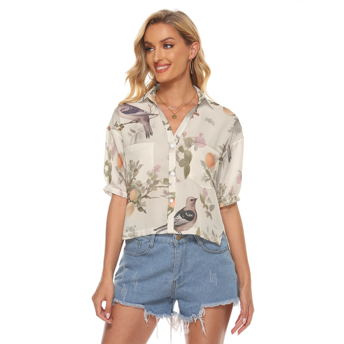 All-Over Print Women's V-neck Shirts