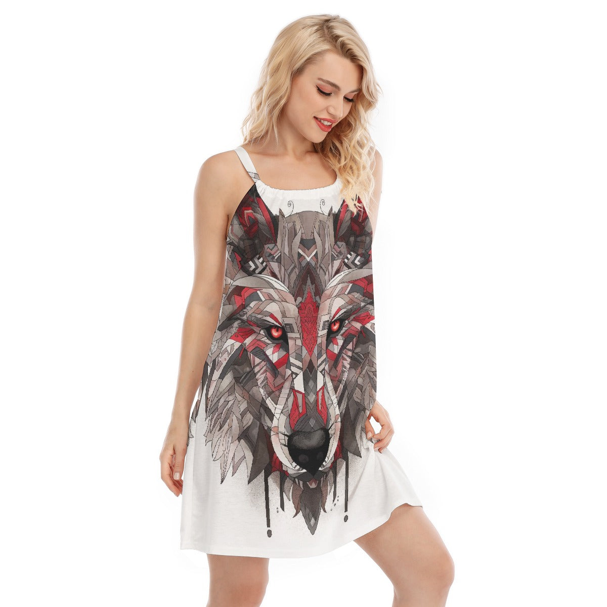 All-Over Print Women's O-neck Cami Dress