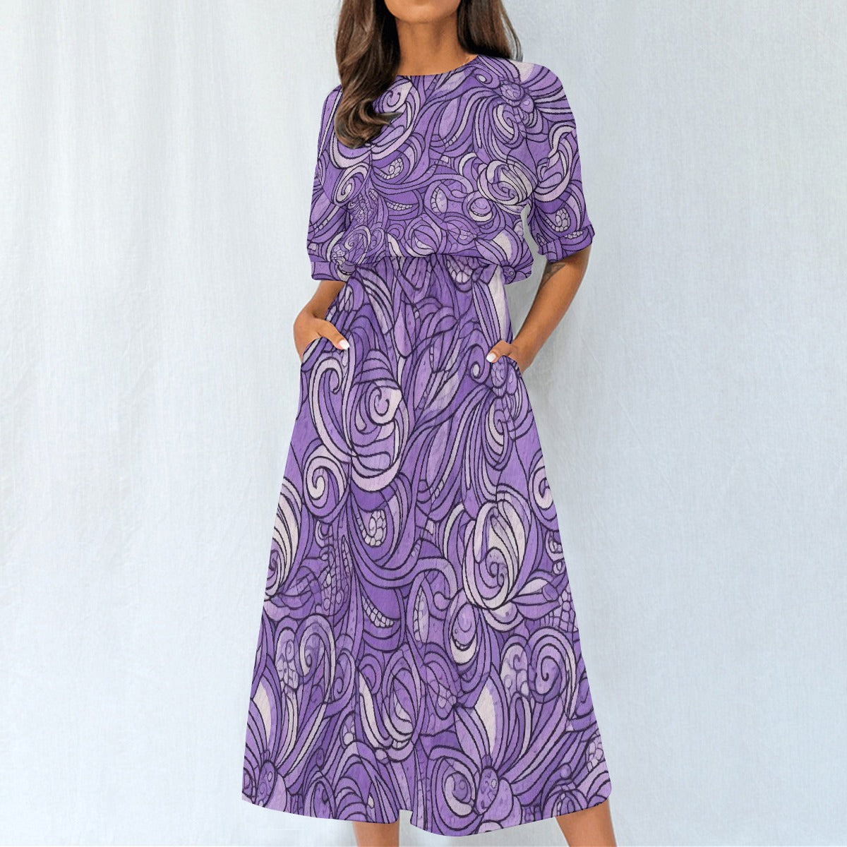 All-Over Print Women's Elastic Waist Dress