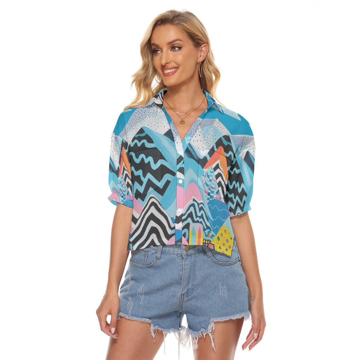 All-Over Print Women's V-neck Shirts