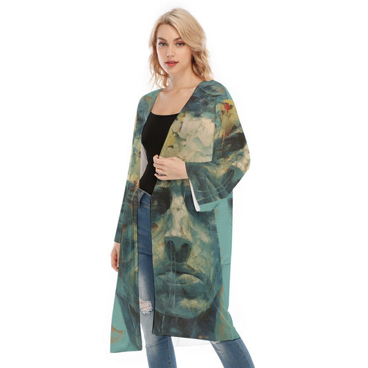 All- Over Print Women's Long Sleeve Mesh Cardigan