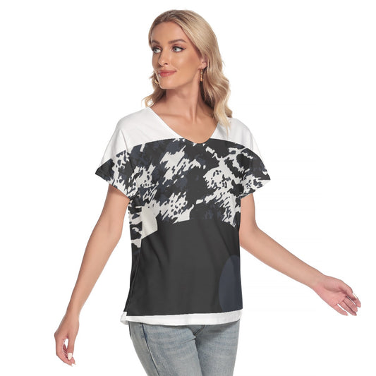 All-Over Print Women's Loose V-neck Short Sleeve T-shirt