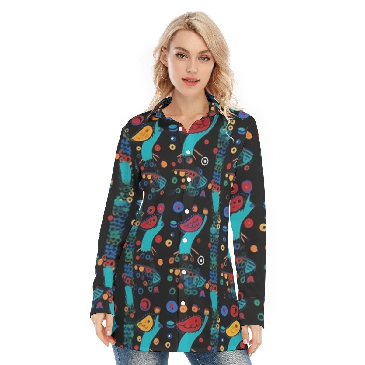 All-Over Print Women's Long Shirt