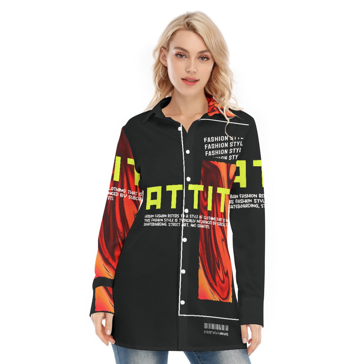 All-Over Print Women's Long Shirt