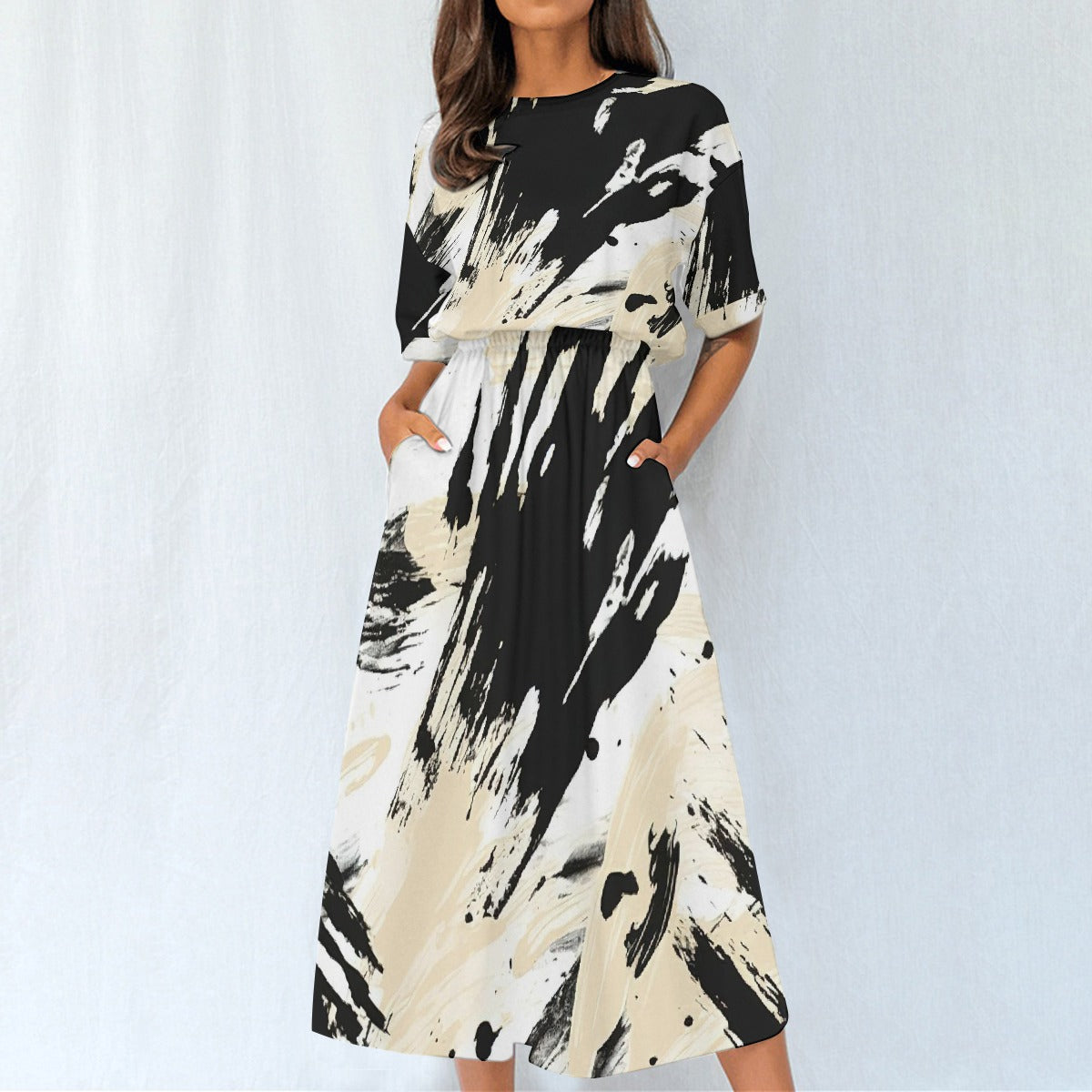 All-Over Print Women's Elastic Waist Dress