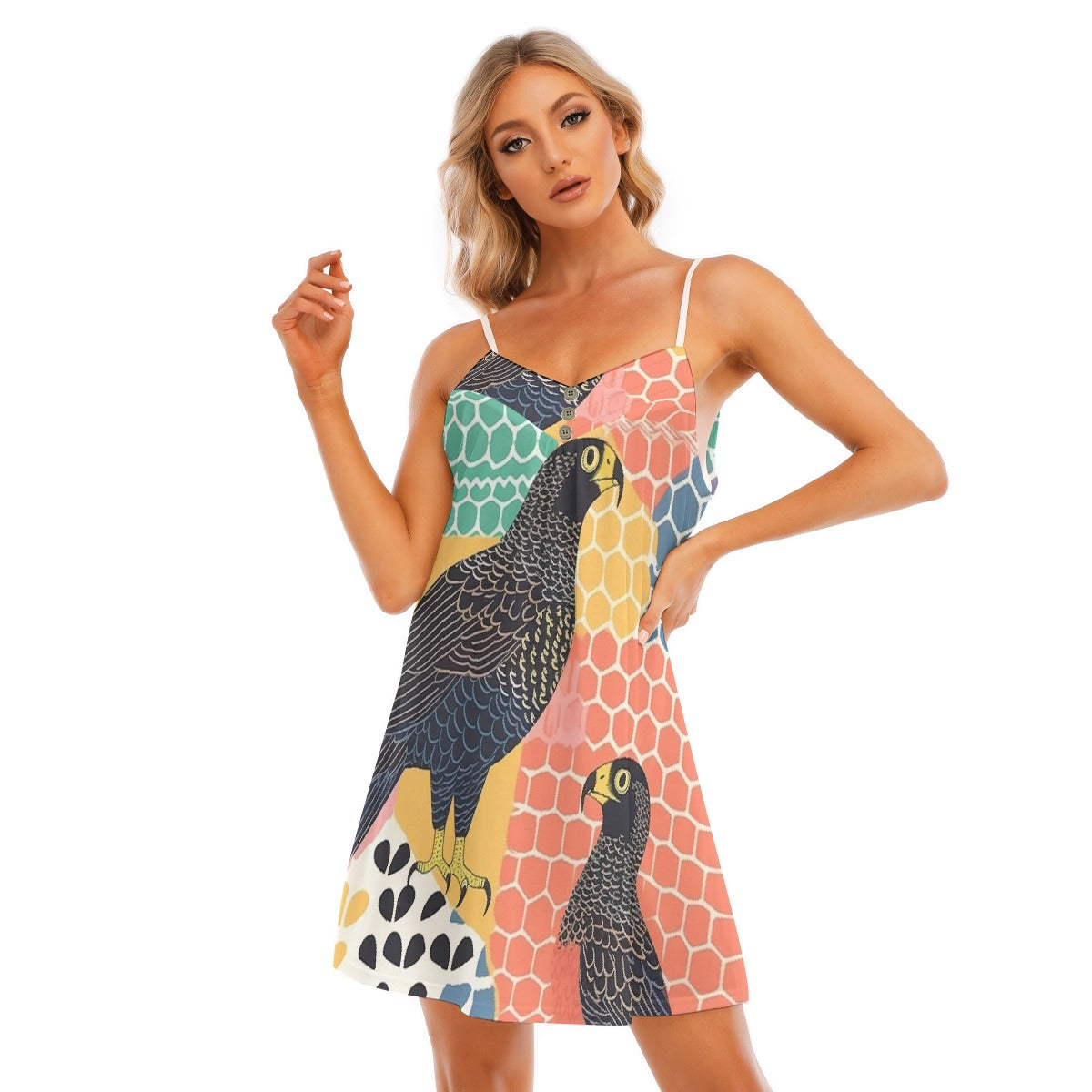 All-Over Print Women's V-neck Cami Dress