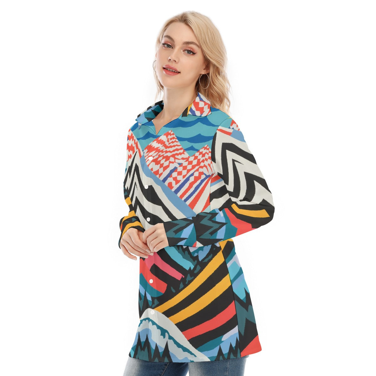 All-Over Print Women's Long Shirt