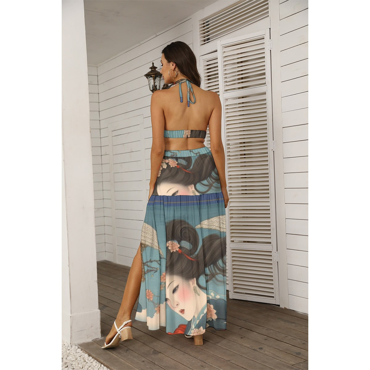 All-Over Print Women's Tie Back Wrap Dress