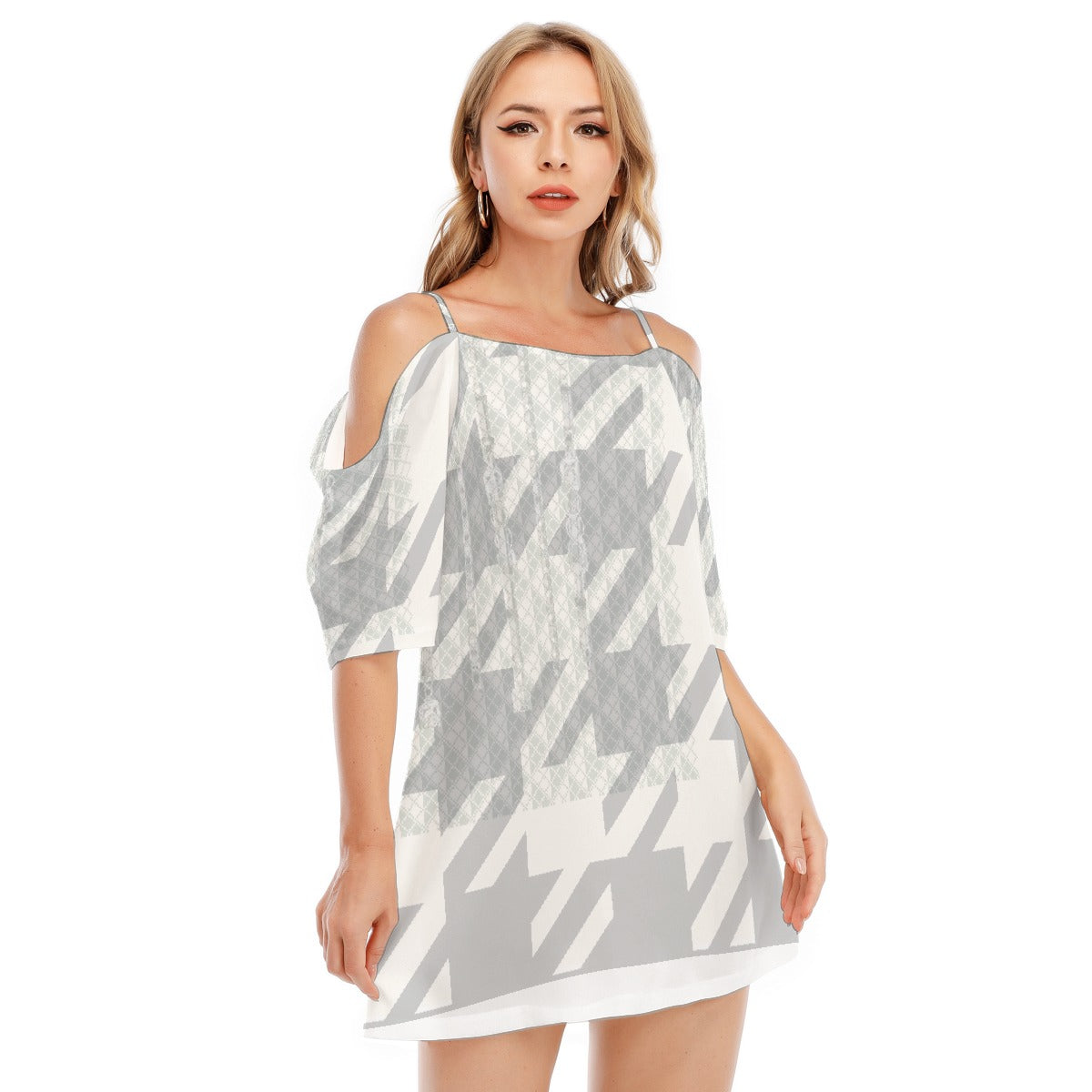 All-Over Print Women's Off-shoulder Cami Dress