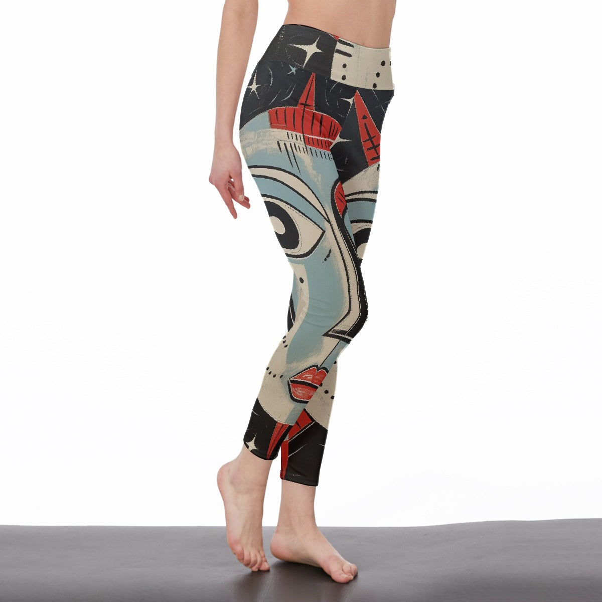 All-Over Print Women's High Waist Leggings | Side Stitch Closure