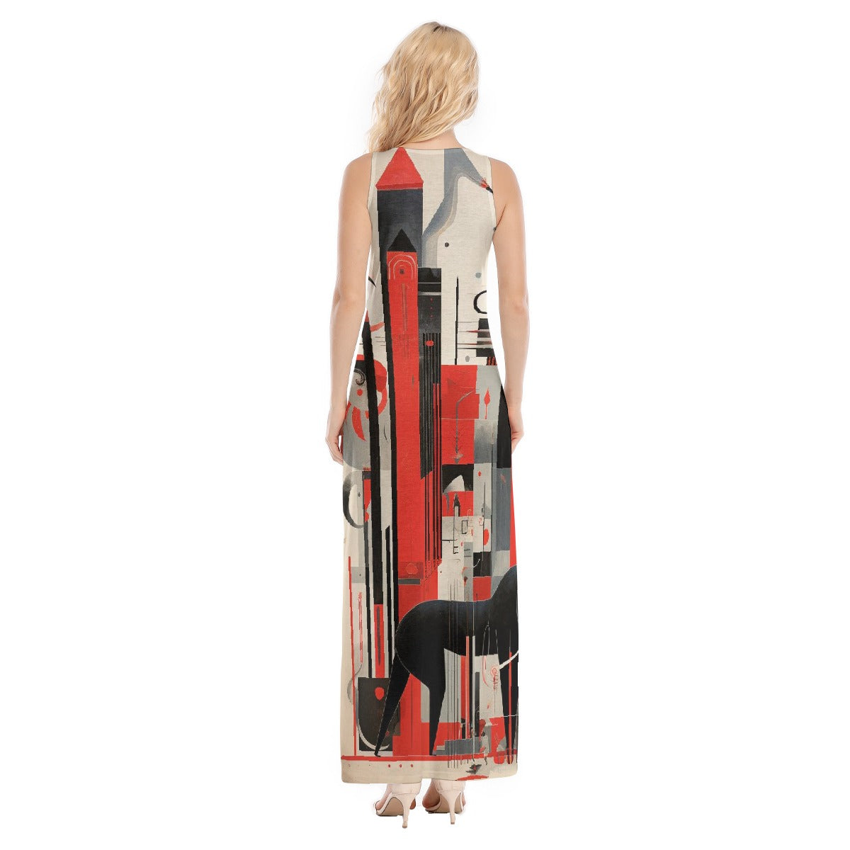 All-Over Print Women's Vest Dress | Length To Ankle