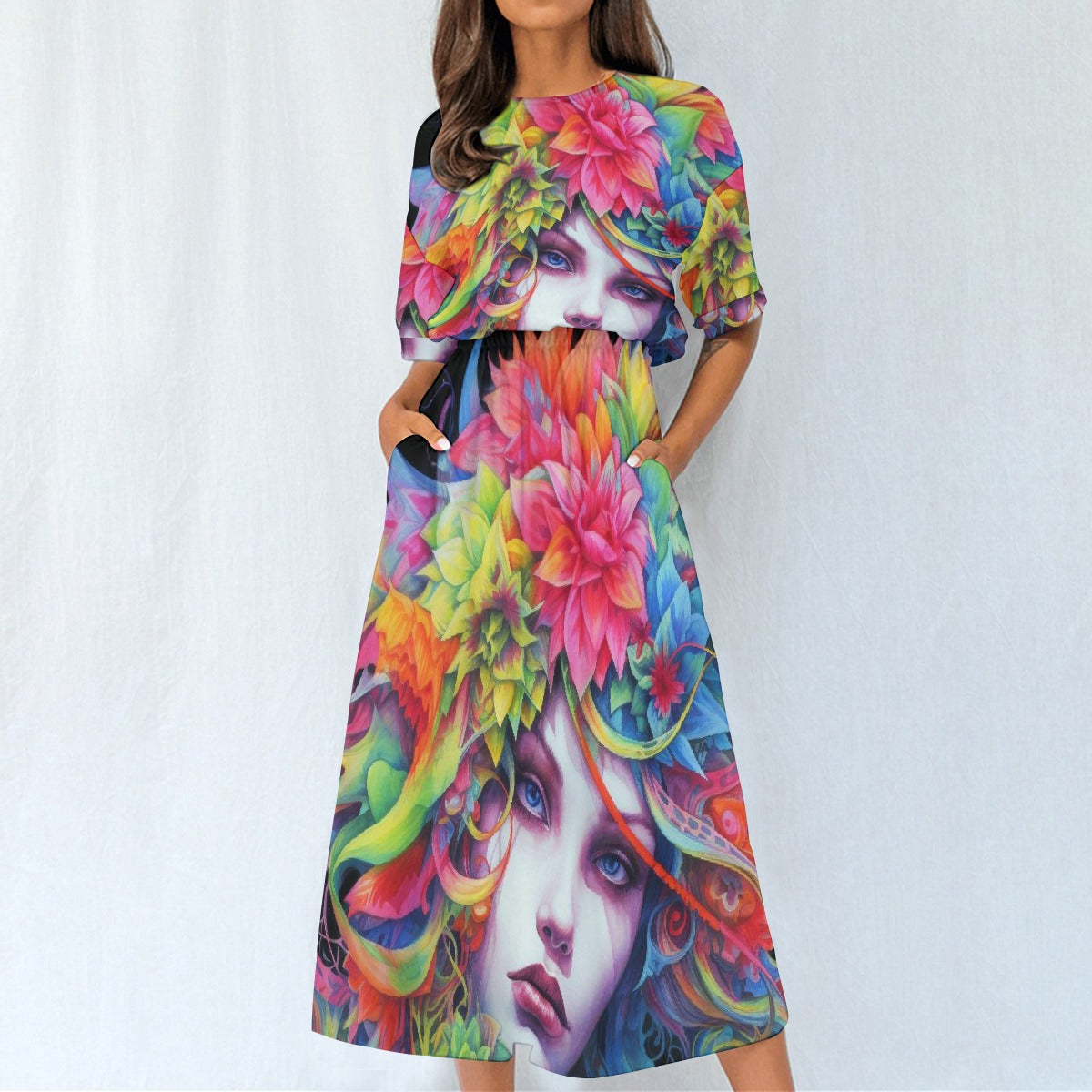 All-Over Print Women's Elastic Waist Dress