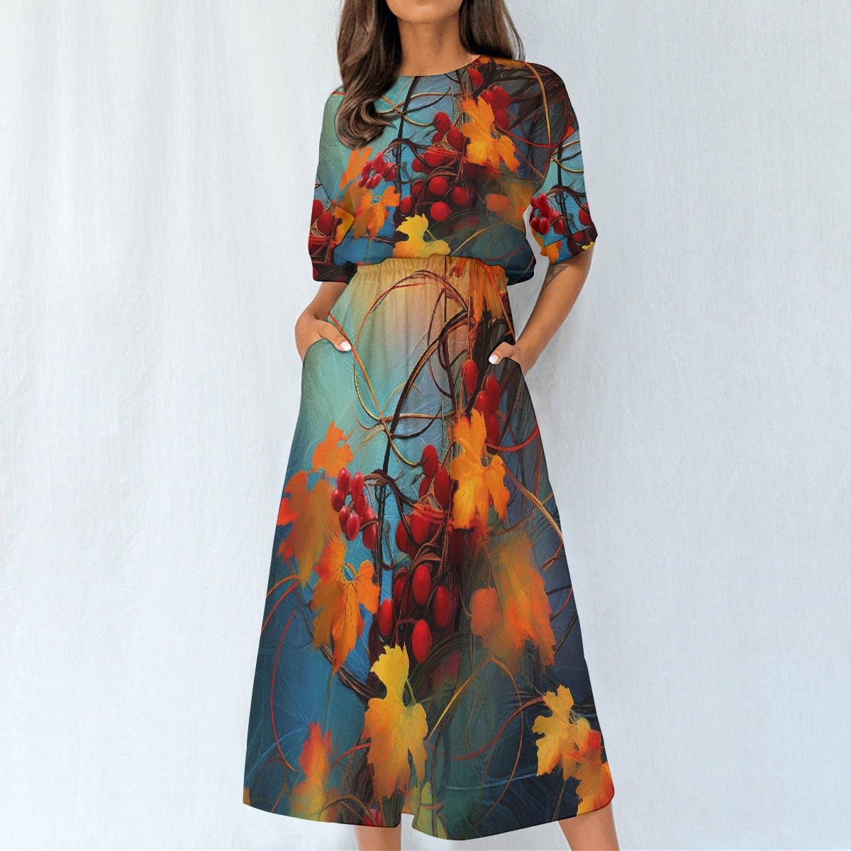 All-Over Print Women's Elastic Waist Dress