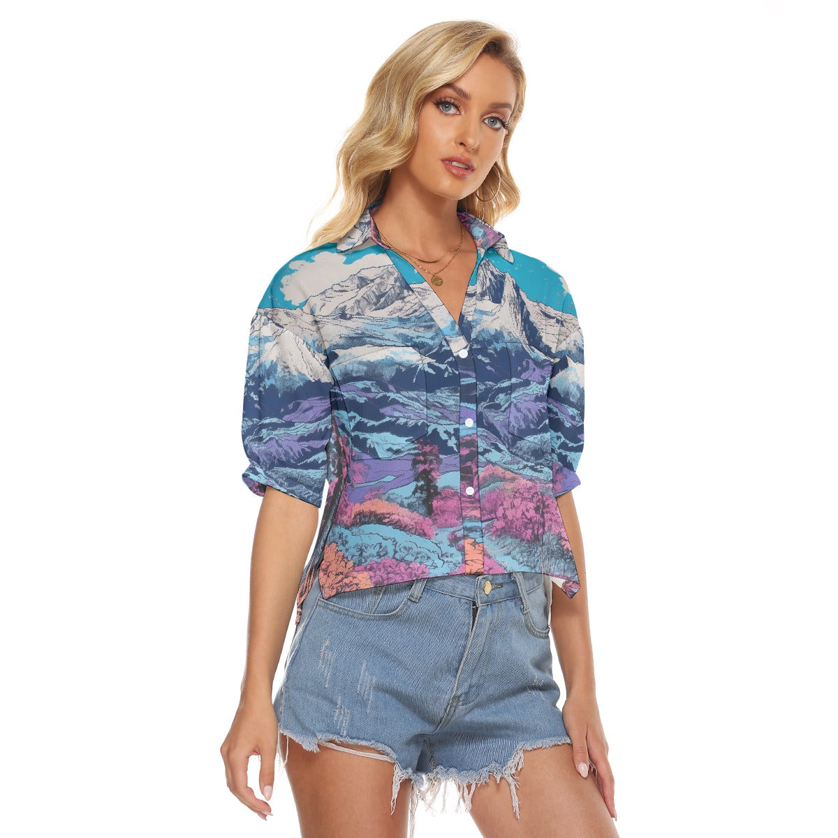 All-Over Print Women's V-neck Shirts