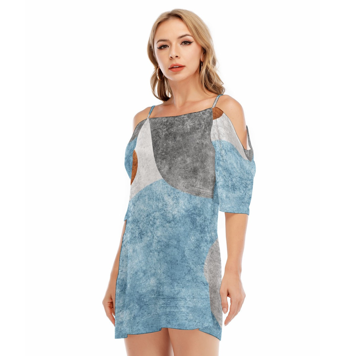 All-Over Print Women's Off-shoulder Cami Dress