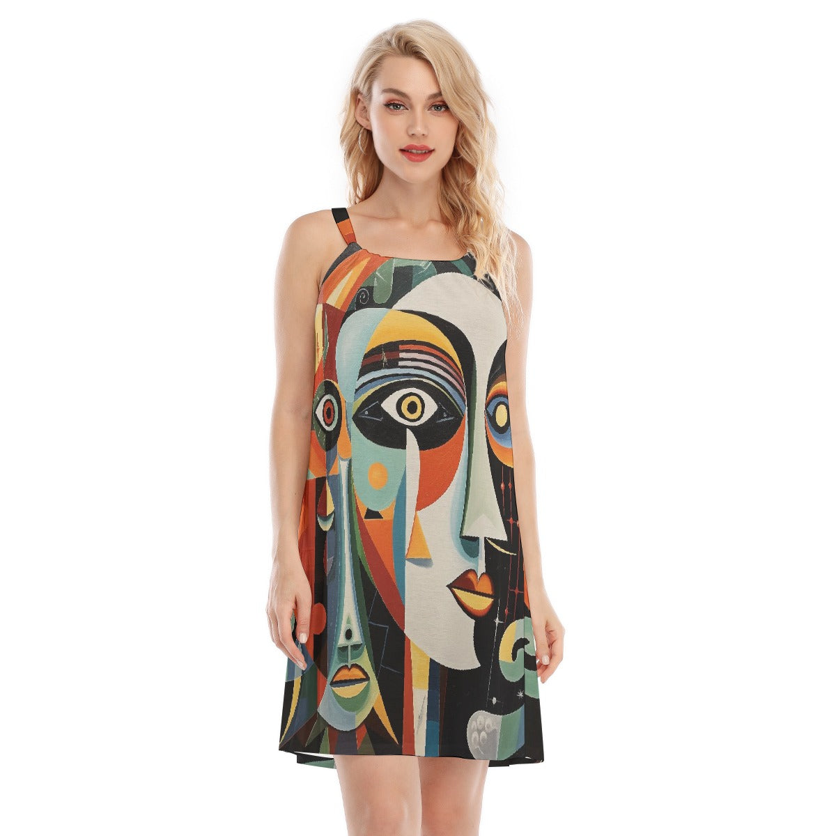 All-Over Print Women's O-neck Cami Dress