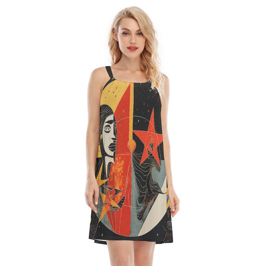 All-Over Print Women's O-neck Cami Dress