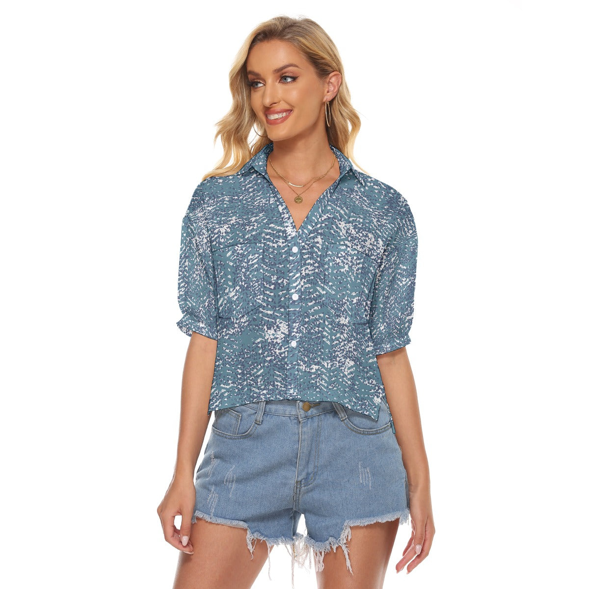 All-Over Print Women's V-neck Shirts