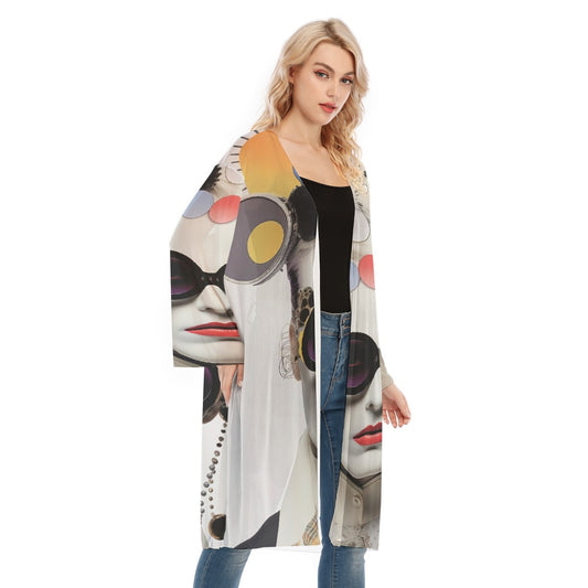 All- Over Print Women's Long Sleeve Mesh Cardigan