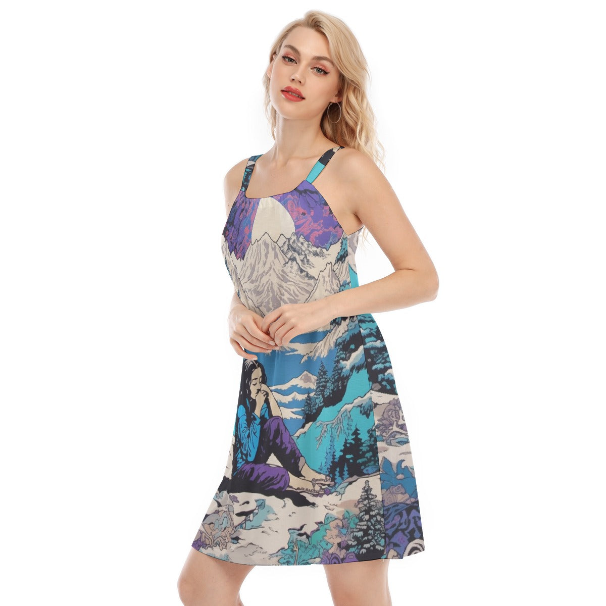 All-Over Print Women's O-neck Cami Dress