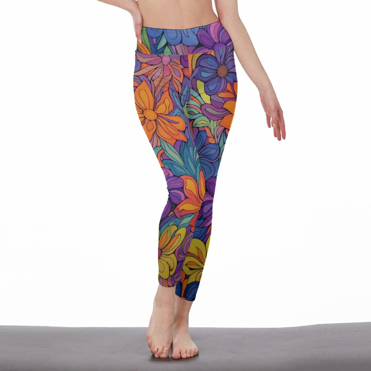 All-Over Print Women's High Waist Leggings | Side Stitch Closure