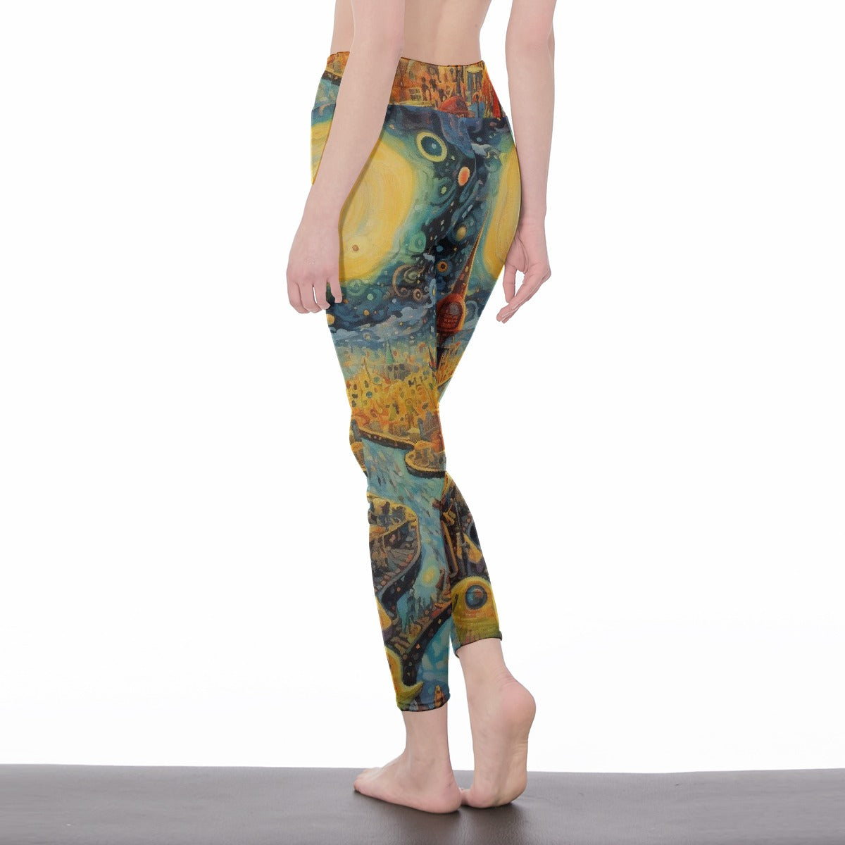 All-Over Print Women's High Waist Leggings | Side Stitch Closure