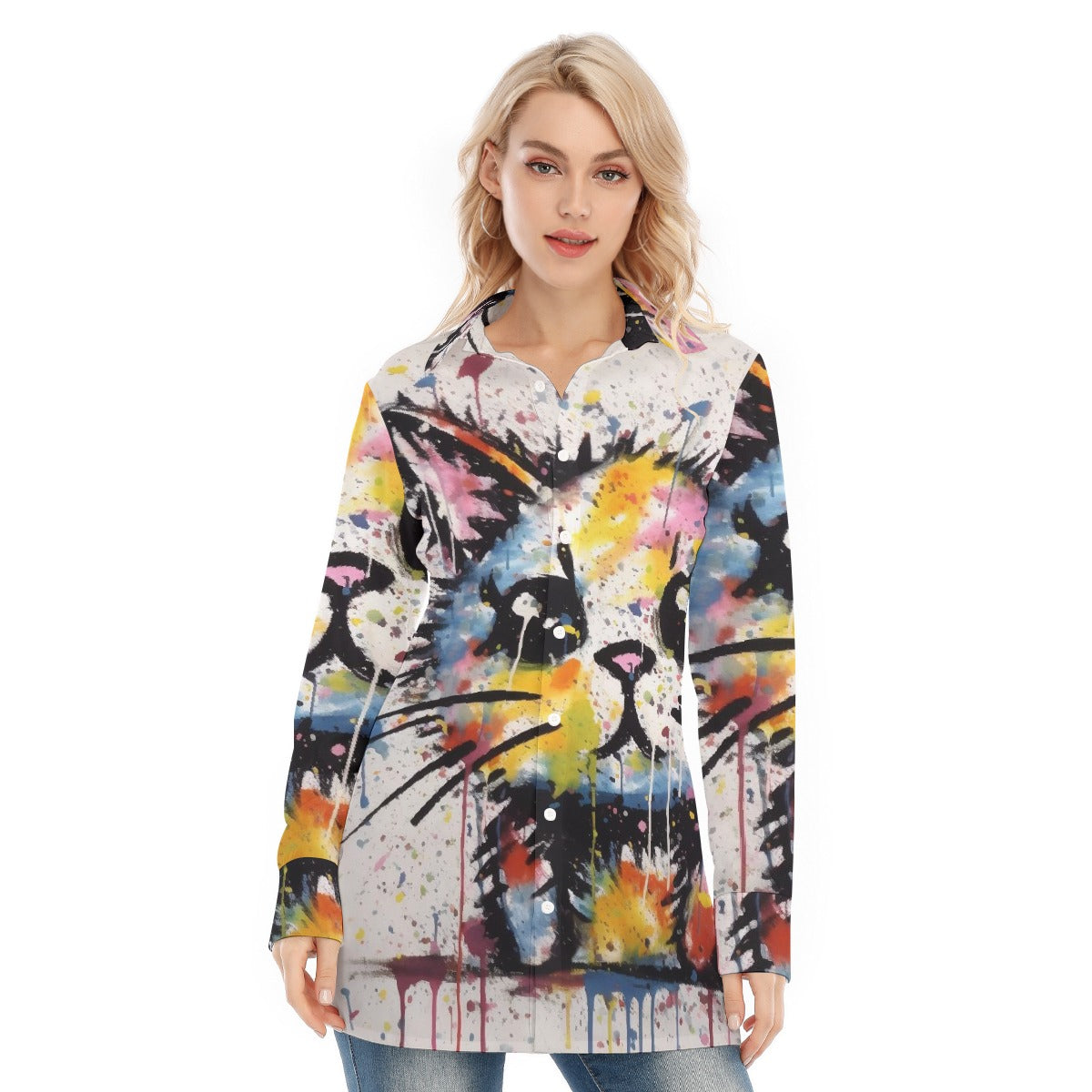 All-Over Print Women's Long Shirt