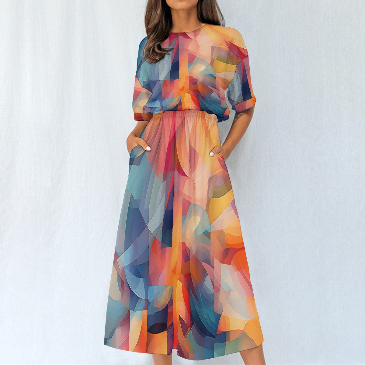 All-Over Print Women's Elastic Waist Dress