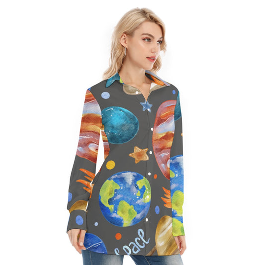 All-Over Print Women's Long Shirt