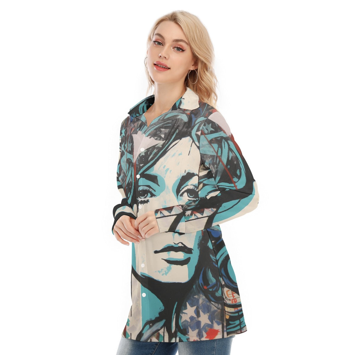 All-Over Print Women's Long Shirt