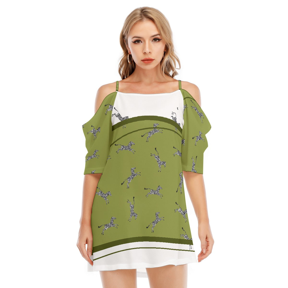 All-Over Print Women's Off-shoulder Cami Dress