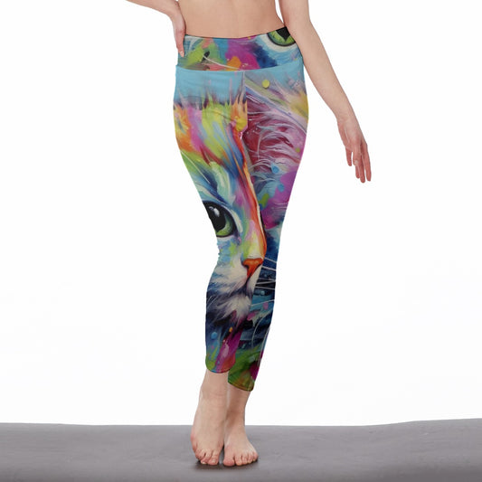 All-Over Print Women's High Waist Leggings | Side Stitch Closure