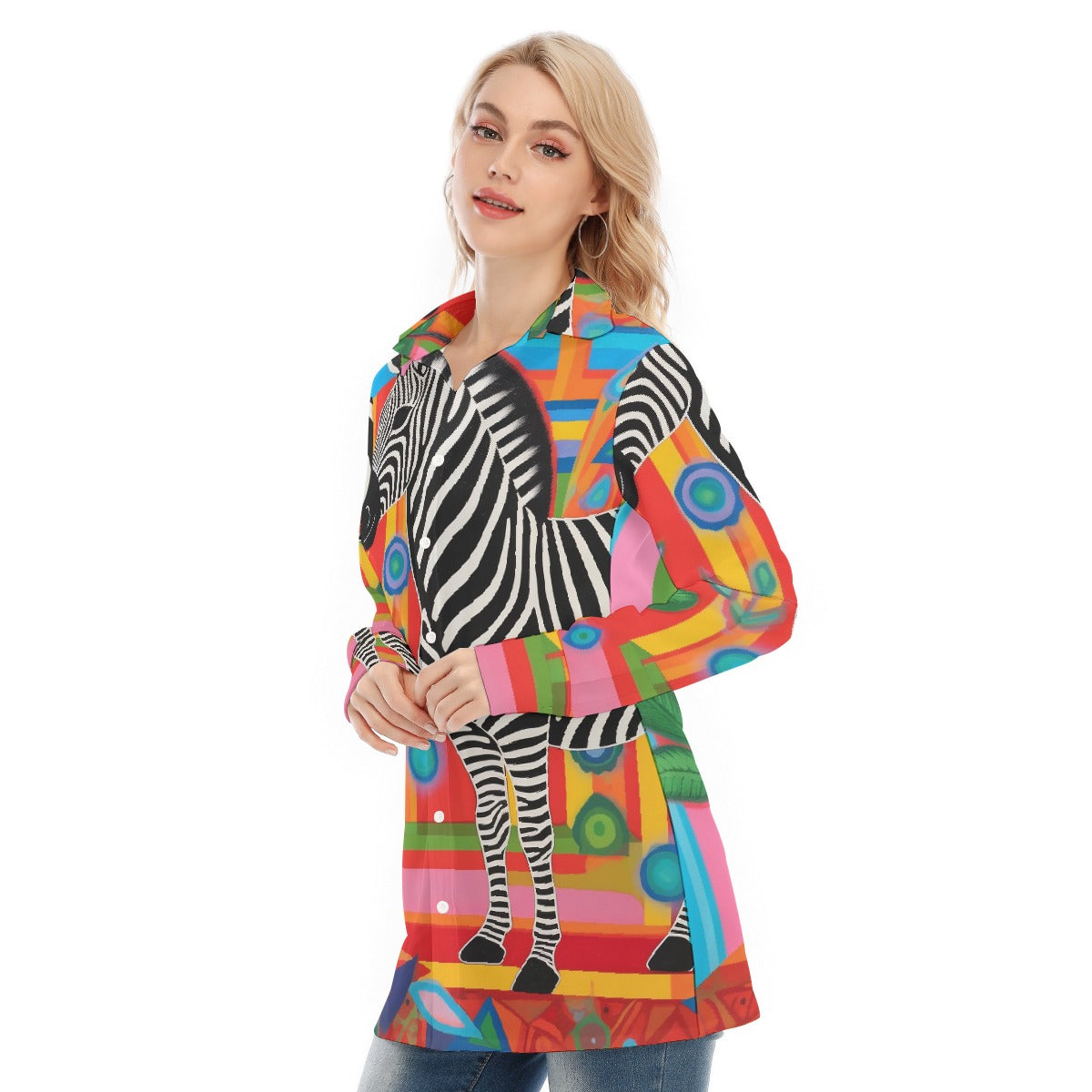 All-Over Print Women's Long Shirt