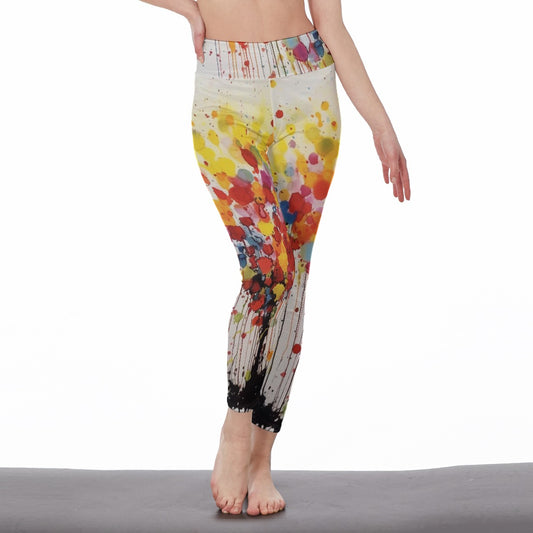 All-Over Print Women's High Waist Leggings | Side Stitch Closure