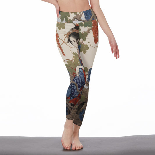 All-Over Print Women's High Waist Leggings | Side Stitch Closure