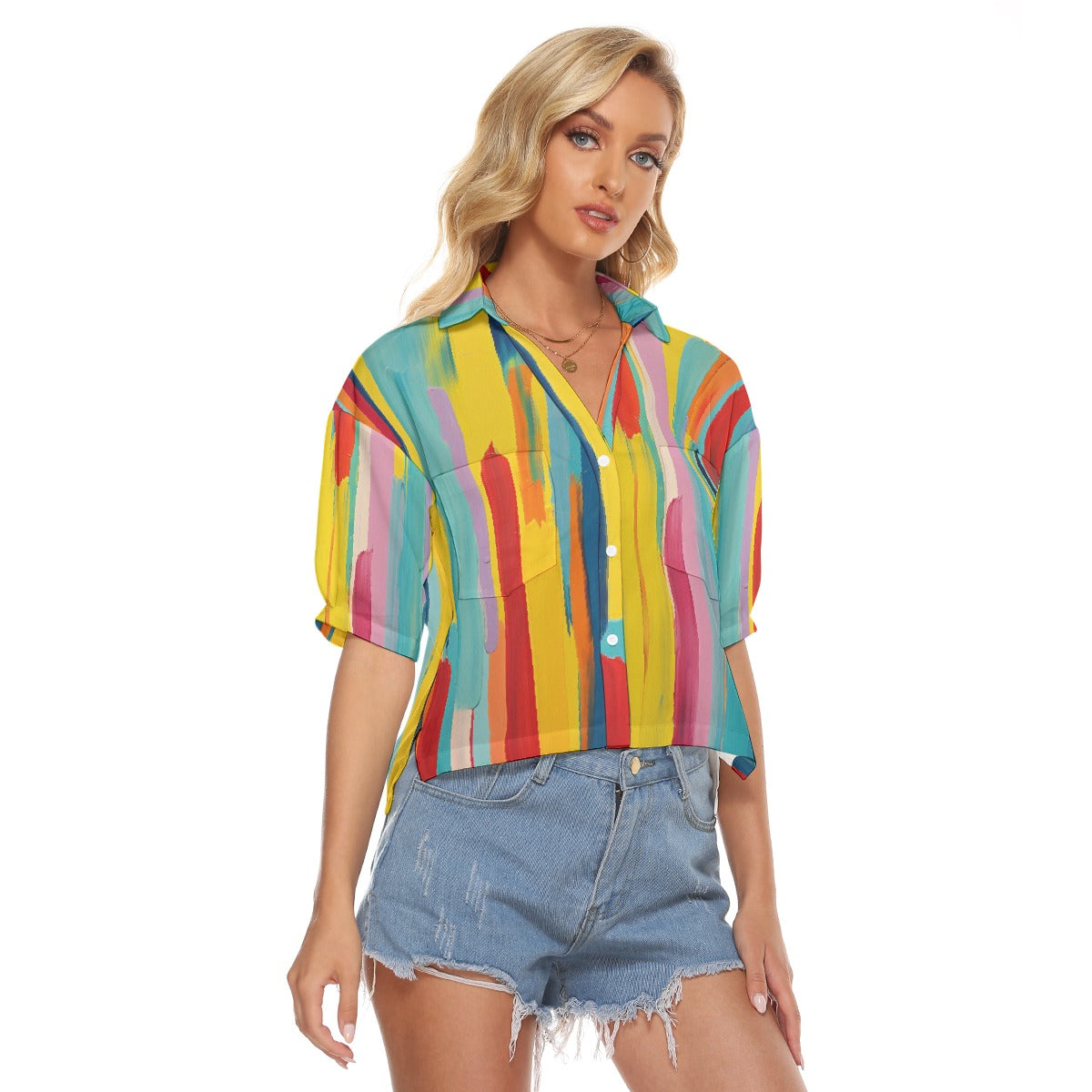 All-Over Print Women's V-neck Shirts