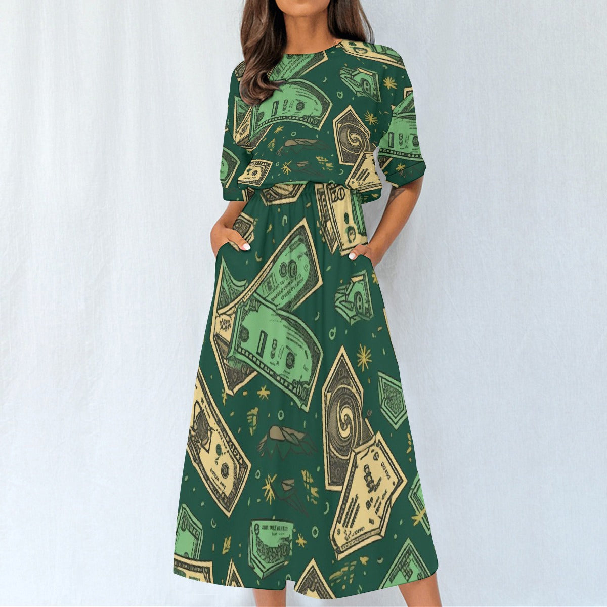 All-Over Print Women's Elastic Waist Dress