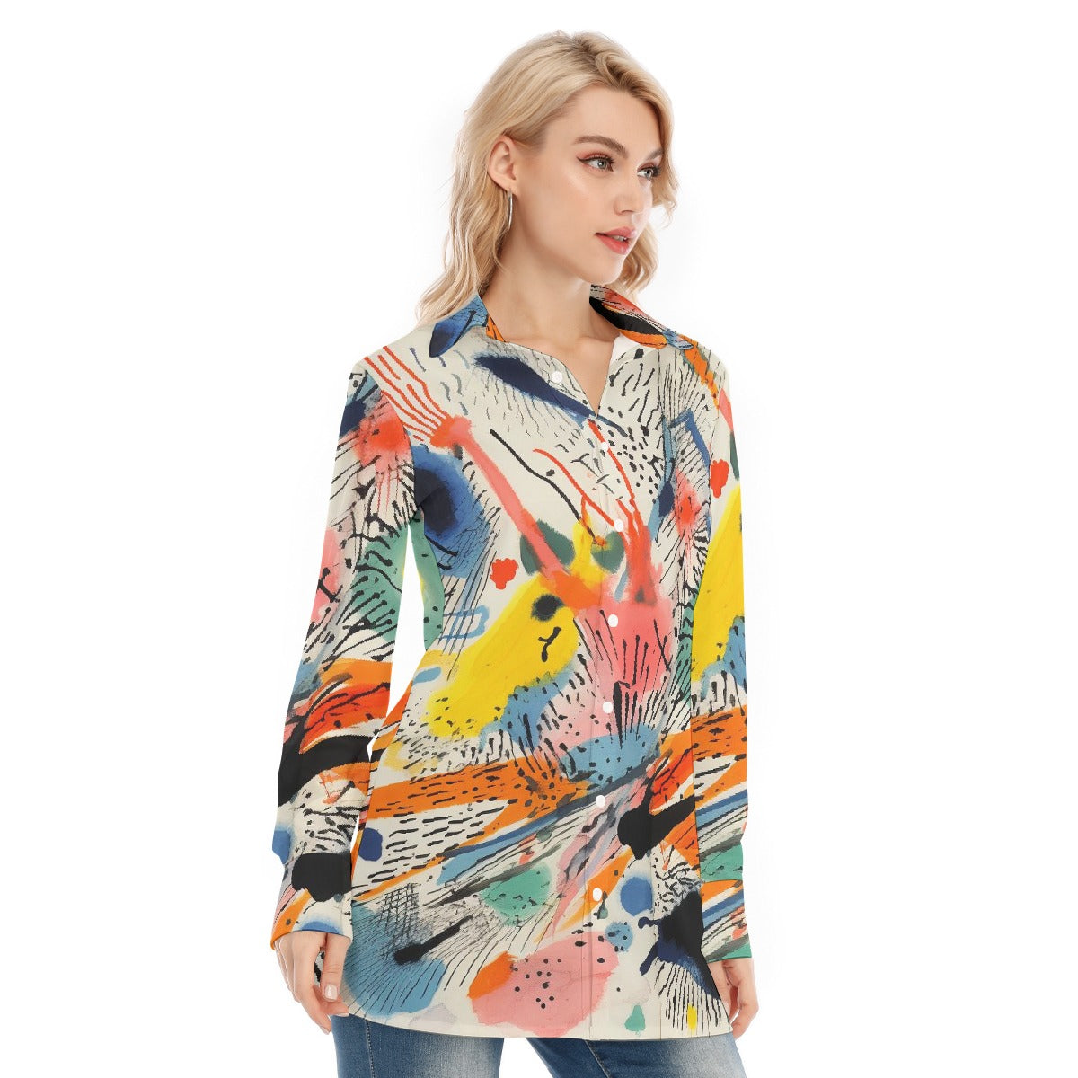 All-Over Print Women's Long Shirt