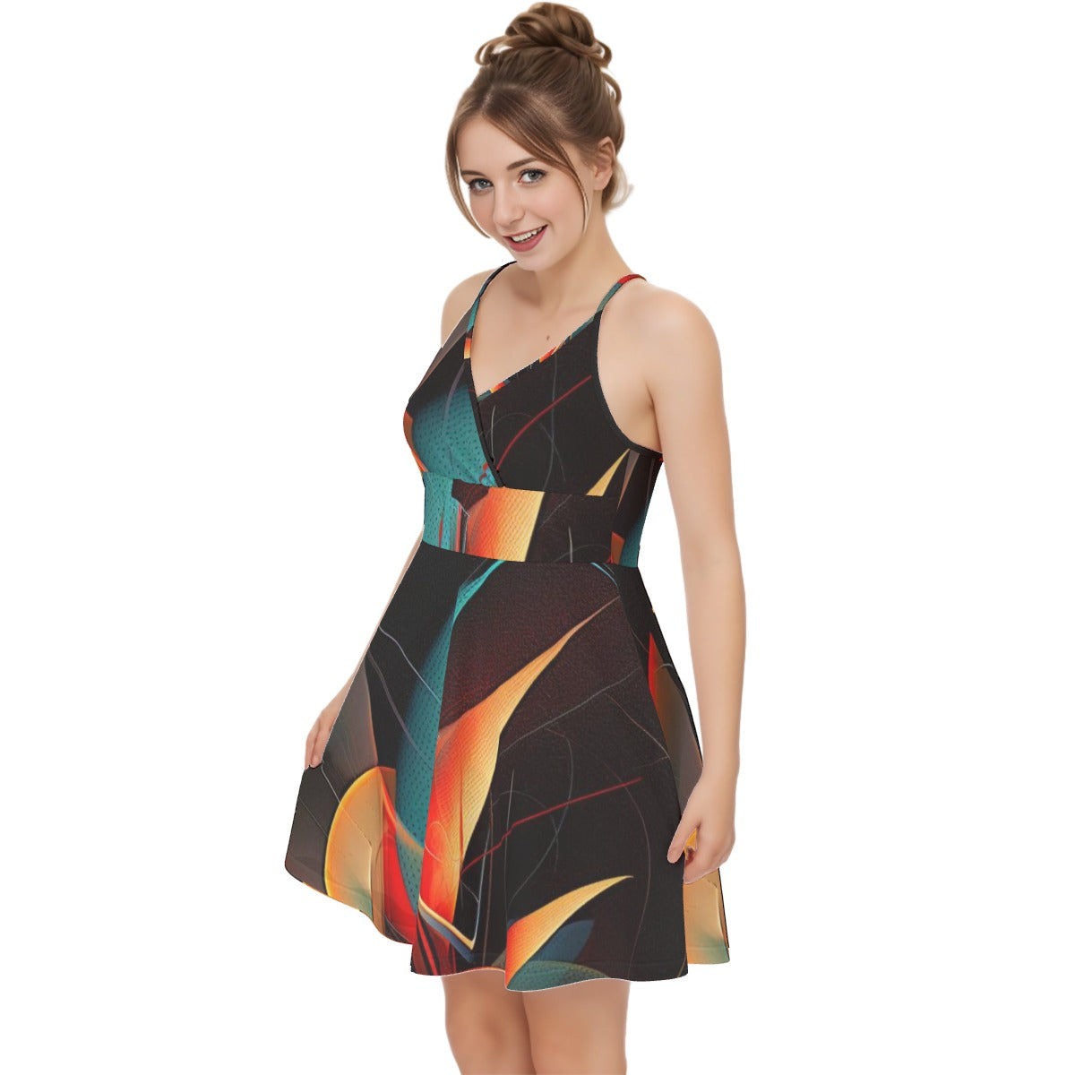 All-Over Print Women‘s Cross Cami Dress