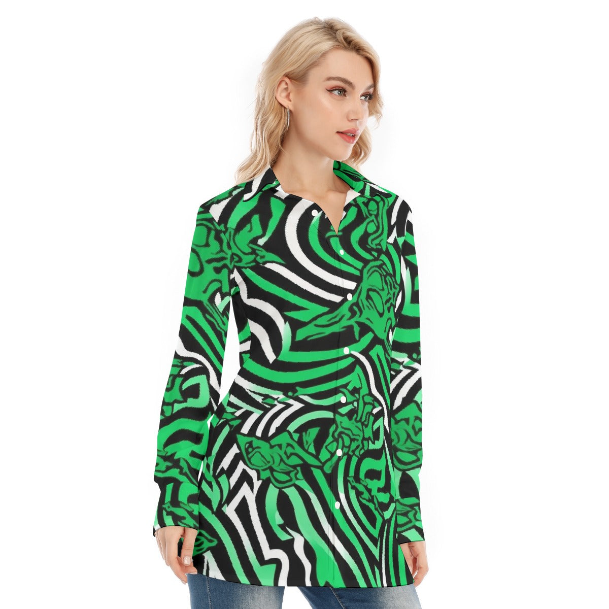 All-Over Print Women's Long Shirt