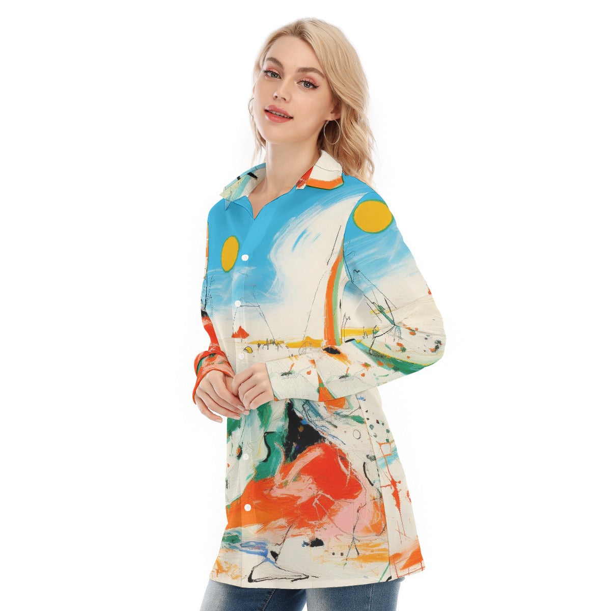 All-Over Print Women's Long Shirt