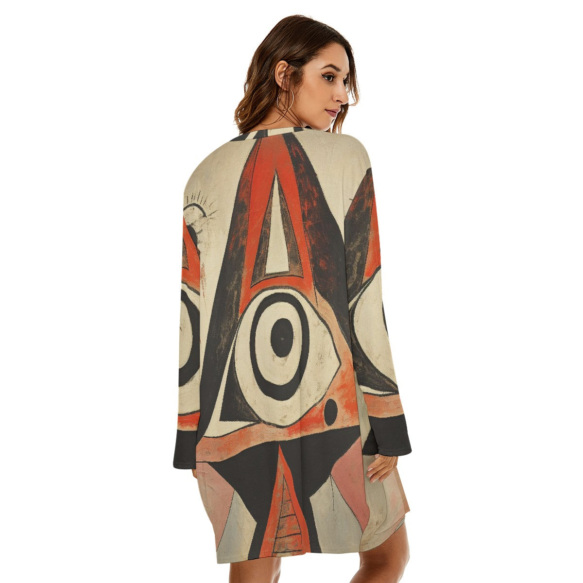 All-Over Print  Women's Loose Crew Neck Dress