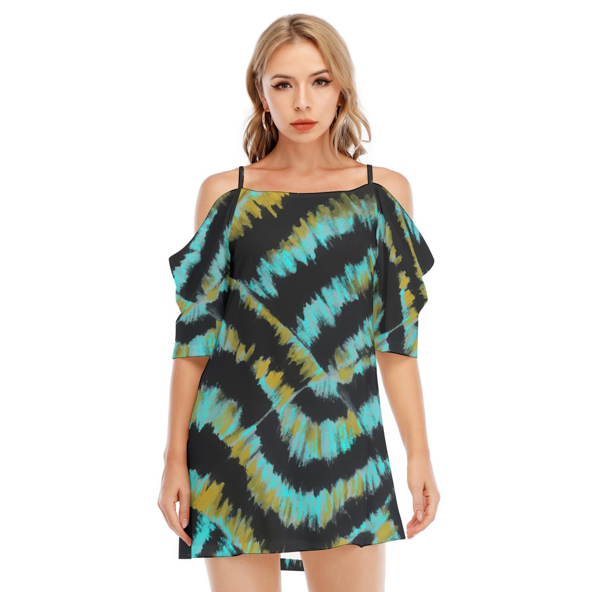 All-Over Print Women's Off-shoulder Cami Dress