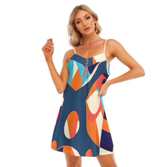 All-Over Print Women's V-neck Cami Dress