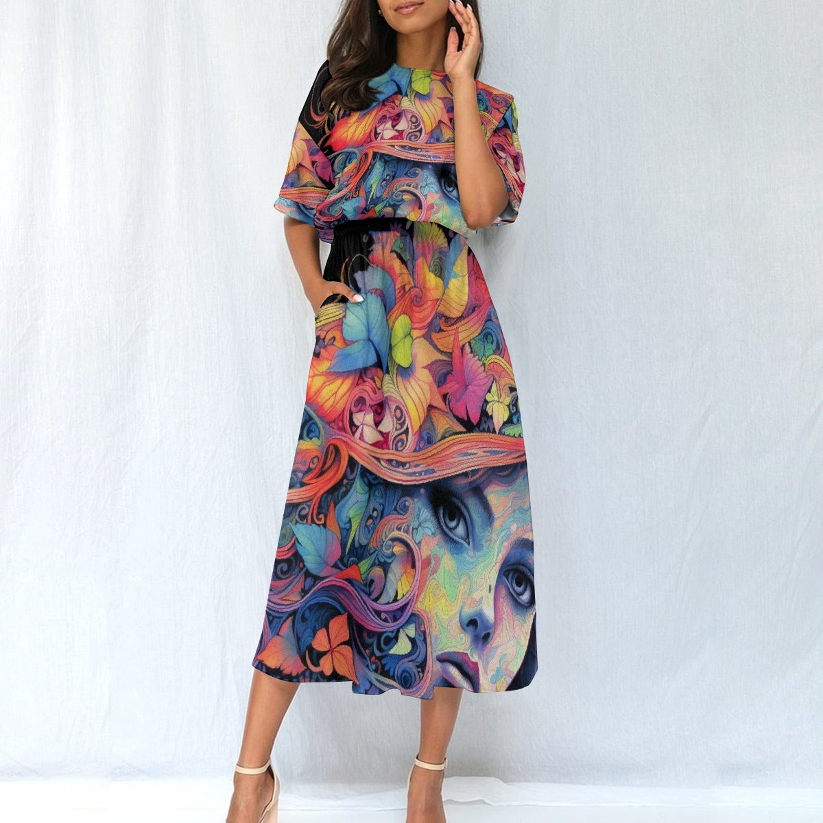 All-Over Print Women's Elastic Waist Dress