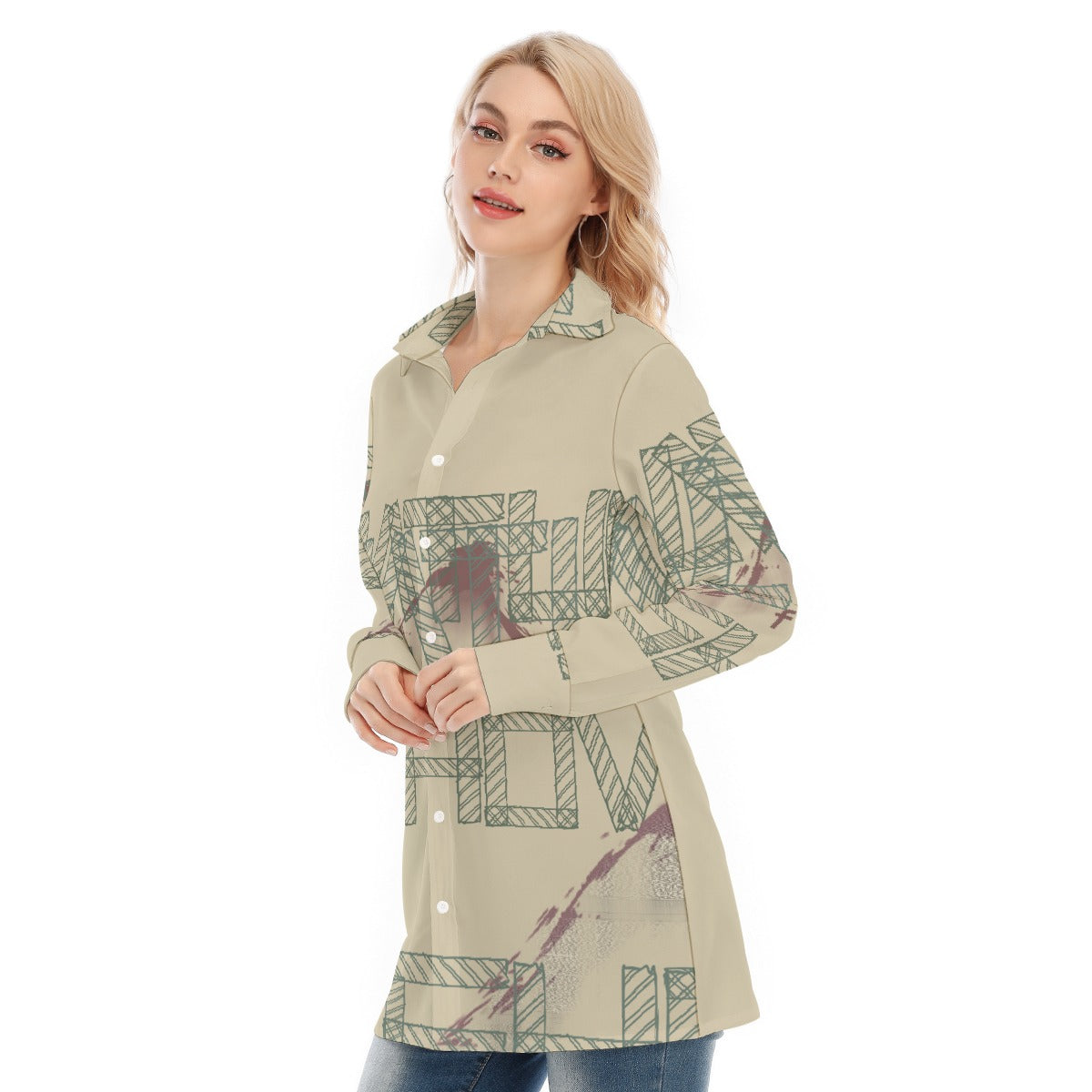 All-Over Print Women's Long Shirt