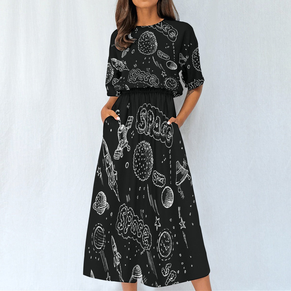 All-Over Print Women's Elastic Waist Dress